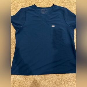 Figs Deep Reef Scrub Top